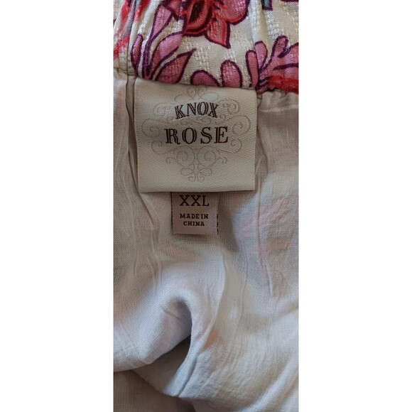 Knox Rose Pink Purple Gray Floral Flutter Boho Tiered Pockets Dress, XXL - Picture 6 of 6